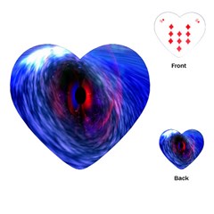 Blue Red Eye Space Hole Galaxy Playing Cards (heart) 