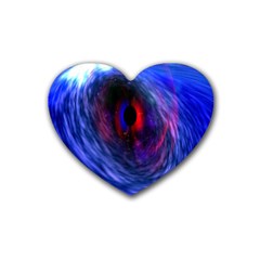 Blue Red Eye Space Hole Galaxy Heart Coaster (4 Pack)  by Mariart