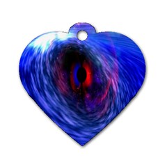 Blue Red Eye Space Hole Galaxy Dog Tag Heart (one Side) by Mariart