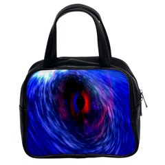 Blue Red Eye Space Hole Galaxy Classic Handbags (2 Sides) by Mariart