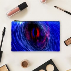 Blue Red Eye Space Hole Galaxy Cosmetic Bag (medium)  by Mariart