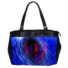 Blue Red Eye Space Hole Galaxy Office Handbags (2 Sides) 