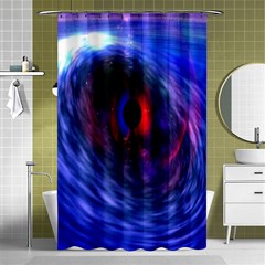 Blue Red Eye Space Hole Galaxy Shower Curtain 48  X 72  (small)  by Mariart