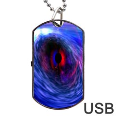 Blue Red Eye Space Hole Galaxy Dog Tag Usb Flash (two Sides) by Mariart