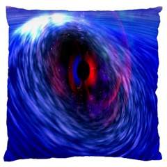 Blue Red Eye Space Hole Galaxy Large Cushion Case (one Side) by Mariart