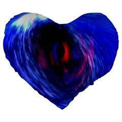 Blue Red Eye Space Hole Galaxy Large 19  Premium Heart Shape Cushions