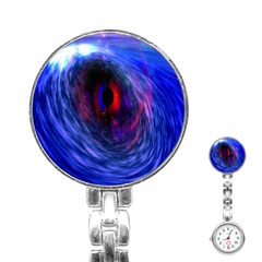 Blue Red Eye Space Hole Galaxy Stainless Steel Nurses Watch by Mariart