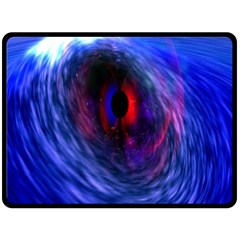 Blue Red Eye Space Hole Galaxy Double Sided Fleece Blanket (large)  by Mariart