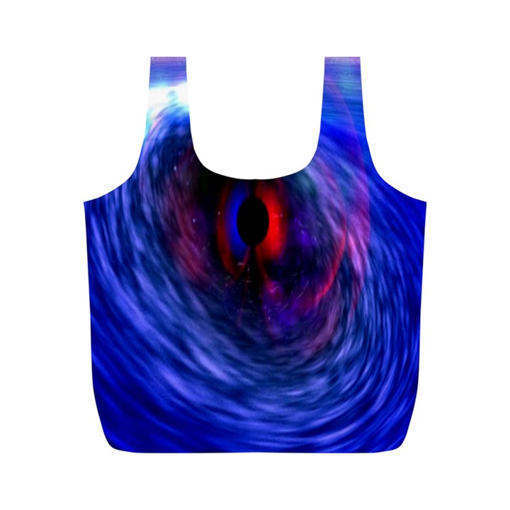 Blue Red Eye Space Hole Galaxy Full Print Recycle Bags (M) 