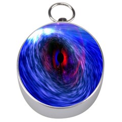 Blue Red Eye Space Hole Galaxy Silver Compasses by Mariart