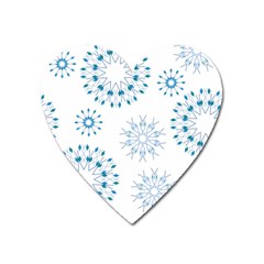 Blue Winter Snowflakes Star Triangle Heart Magnet by Mariart