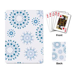 Blue Winter Snowflakes Star Triangle Playing Card by Mariart