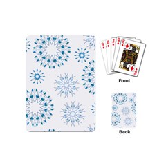 Blue Winter Snowflakes Star Triangle Playing Cards (mini) 