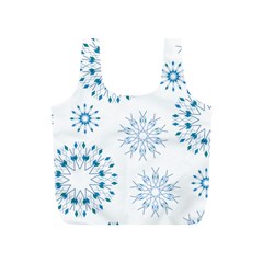 Blue Winter Snowflakes Star Triangle Full Print Recycle Bags (s)  by Mariart