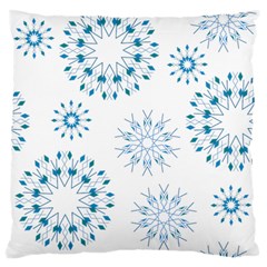 Blue Winter Snowflakes Star Triangle Standard Flano Cushion Case (one Side) by Mariart