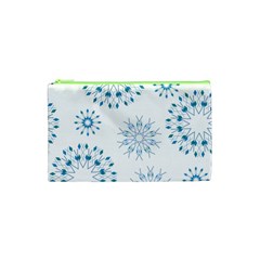 Blue Winter Snowflakes Star Triangle Cosmetic Bag (xs) by Mariart