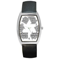 Recycling Generosity Consumption Barrel Style Metal Watch by Nexatart