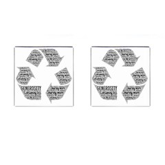 Recycling Generosity Consumption Cufflinks (square) by Nexatart