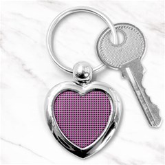 Pattern Grid Background Key Chains (heart)  by Nexatart