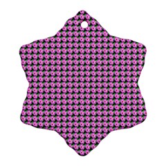 Pattern Grid Background Snowflake Ornament (two Sides)