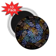 Multi Color Tile Twirl Octagon 2 25  Magnets (10 Pack)  by Nexatart