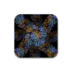 Multi Color Tile Twirl Octagon Rubber Square Coaster (4 Pack)  by Nexatart