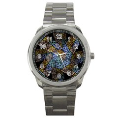 Multi Color Tile Twirl Octagon Sport Metal Watch by Nexatart