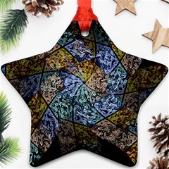 Multi Color Tile Twirl Octagon Star Ornament (two Sides) by Nexatart