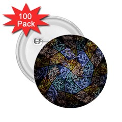 Multi Color Tile Twirl Octagon 2 25  Buttons (100 Pack)  by Nexatart