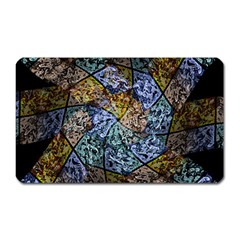 Multi Color Tile Twirl Octagon Magnet (rectangular) by Nexatart