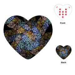 Multi Color Tile Twirl Octagon Playing Cards (heart)  by Nexatart