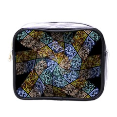 Multi Color Tile Twirl Octagon Mini Toiletries Bags by Nexatart