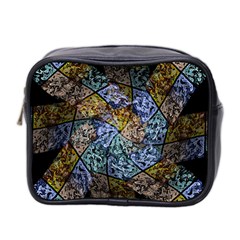 Multi Color Tile Twirl Octagon Mini Toiletries Bag 2-side by Nexatart