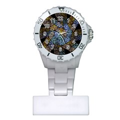 Multi Color Tile Twirl Octagon Plastic Nurses Watch by Nexatart