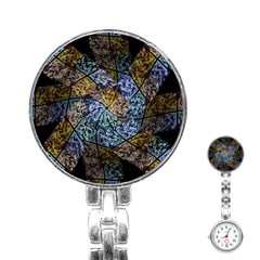 Multi Color Tile Twirl Octagon Stainless Steel Nurses Watch by Nexatart