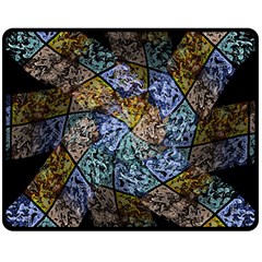 Multi Color Tile Twirl Octagon Double Sided Fleece Blanket (medium)  by Nexatart