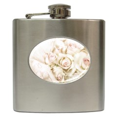 Pastel Roses Antique Vintage Hip Flask (6 Oz) by Nexatart