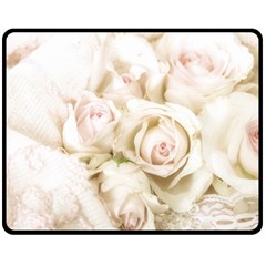 Pastel Roses Antique Vintage Fleece Blanket (medium)  by Nexatart