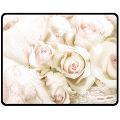 Pastel Roses Antique Vintage Double Sided Fleece Blanket (medium)  by Nexatart