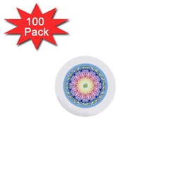 Mandala Universe Energy Om 1  Mini Buttons (100 Pack)  by Nexatart