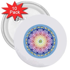 Mandala Universe Energy Om 3  Buttons (10 Pack)  by Nexatart