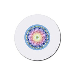 Mandala Universe Energy Om Rubber Coaster (round)  by Nexatart