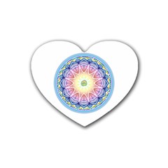 Mandala Universe Energy Om Heart Coaster (4 Pack)  by Nexatart