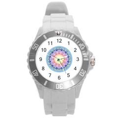 Mandala Universe Energy Om Round Plastic Sport Watch (l) by Nexatart