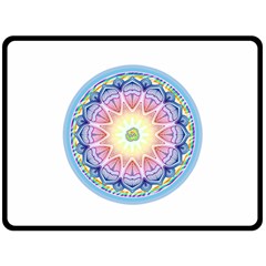 Mandala Universe Energy Om Double Sided Fleece Blanket (large)  by Nexatart