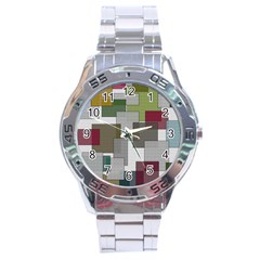 Decor Painting Design Texture Stainless Steel Analogue Watch by Nexatart