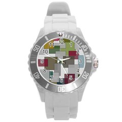 Decor Painting Design Texture Round Plastic Sport Watch (l) by Nexatart