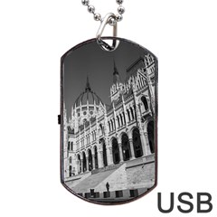 Architecture Parliament Landmark Dog Tag Usb Flash (two Sides) by Nexatart