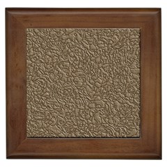 Leather Texture Brown Background Framed Tiles by Nexatart