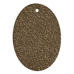 Leather Texture Brown Background Ornament (oval)